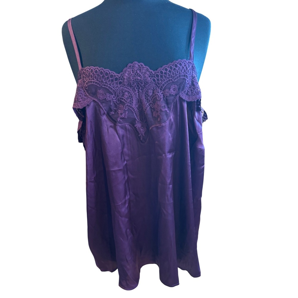 NWT Torrid Sophie Satin Lace Trim Cami Deep Plum Purple Size 0 Large